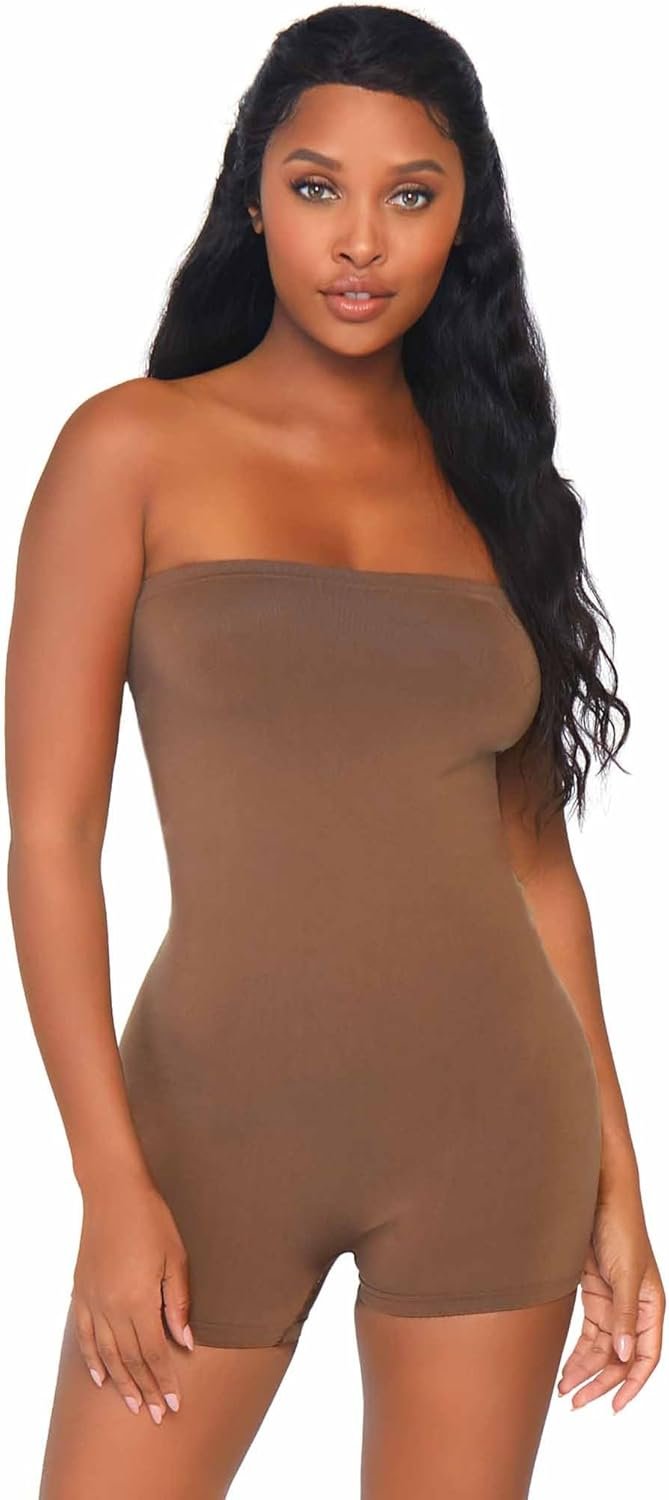 Leg Avenue womens Seamless Opaque Microfiber Strapless Romper Leg Avenue womens Seamless Opaque Microfiber Strapless Romper