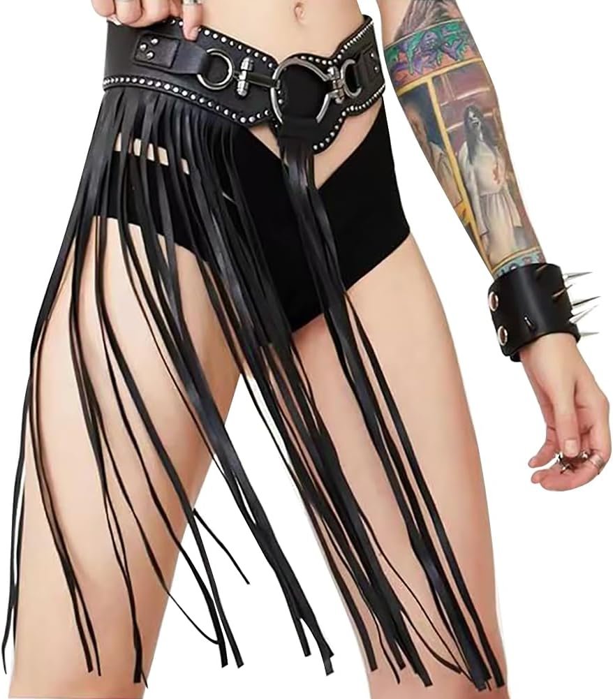 Viking Armor Skirt Belt with Tassel Medieval Roman Fringe Fake Leather-based Waist Belt for Punk Cosplay Dance Celebration Viking Armor Skirt Belt with Tassel Medieval Roman Fringe Fake Leather-based Waist Belt for Punk Cosplay Dance Celebration