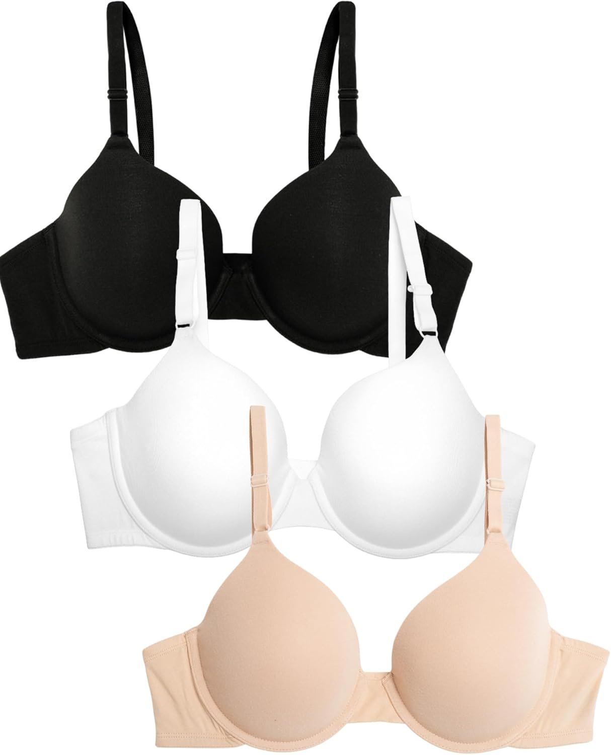 Fruit of the Loom Girls’s Easy Cotton T-Shirt Bra Pack – Extremely-Gentle, Versatile, and Invisible Underneath Tees