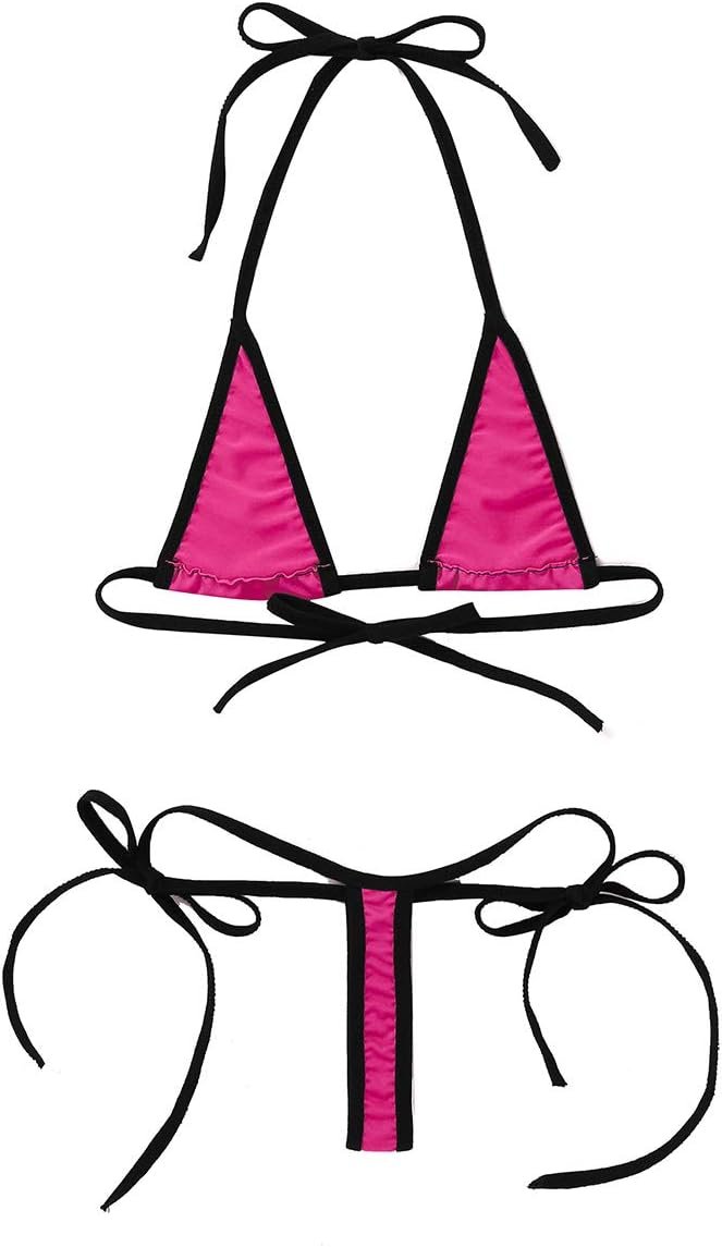 Womens Halterneck Micro Thong Bikini 2 Piece Swimsuit Mini Tie Facet Excessive Swimwear Womens Halterneck Micro Thong Bikini 2 Piece Swimsuit Mini Tie Facet Excessive Swimwear