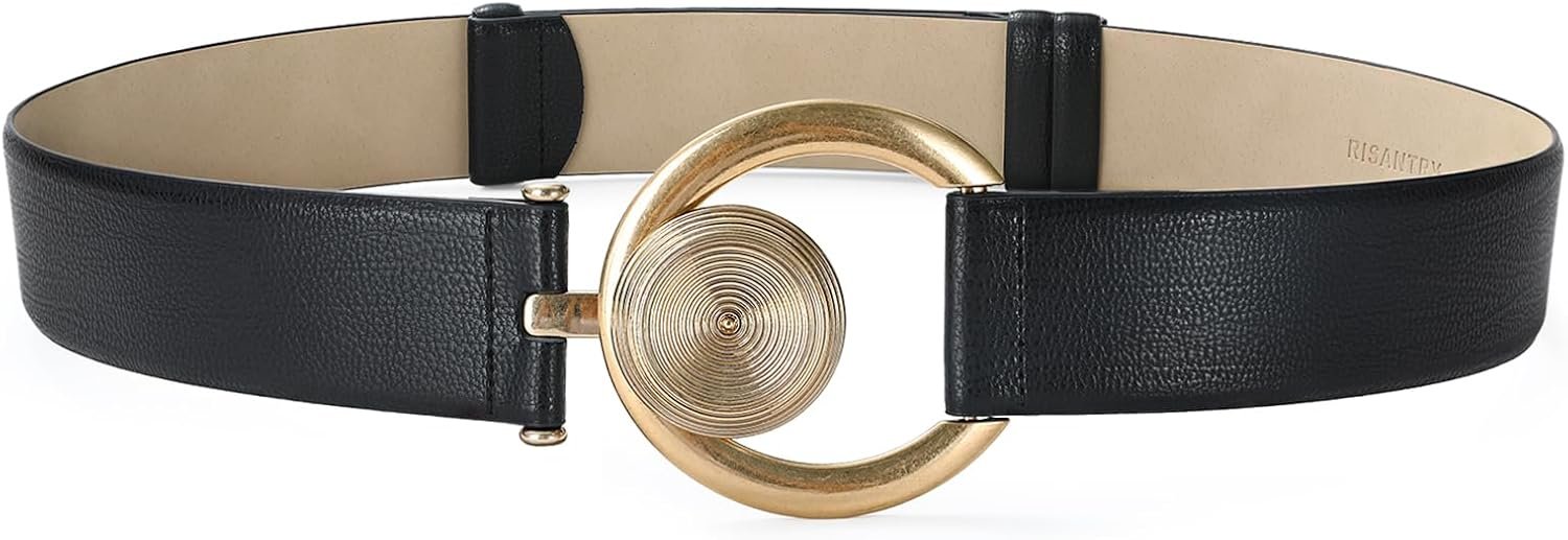 Black Extensive Belt for Girls Adjustable 2-Inch Extensive Design with Gold Buckle Chunky Belt Good for Attire and Coats Black Extensive Belt for Girls Adjustable 2-Inch Extensive Design with Gold Buckle Chunky Belt Good for Attire and Coats