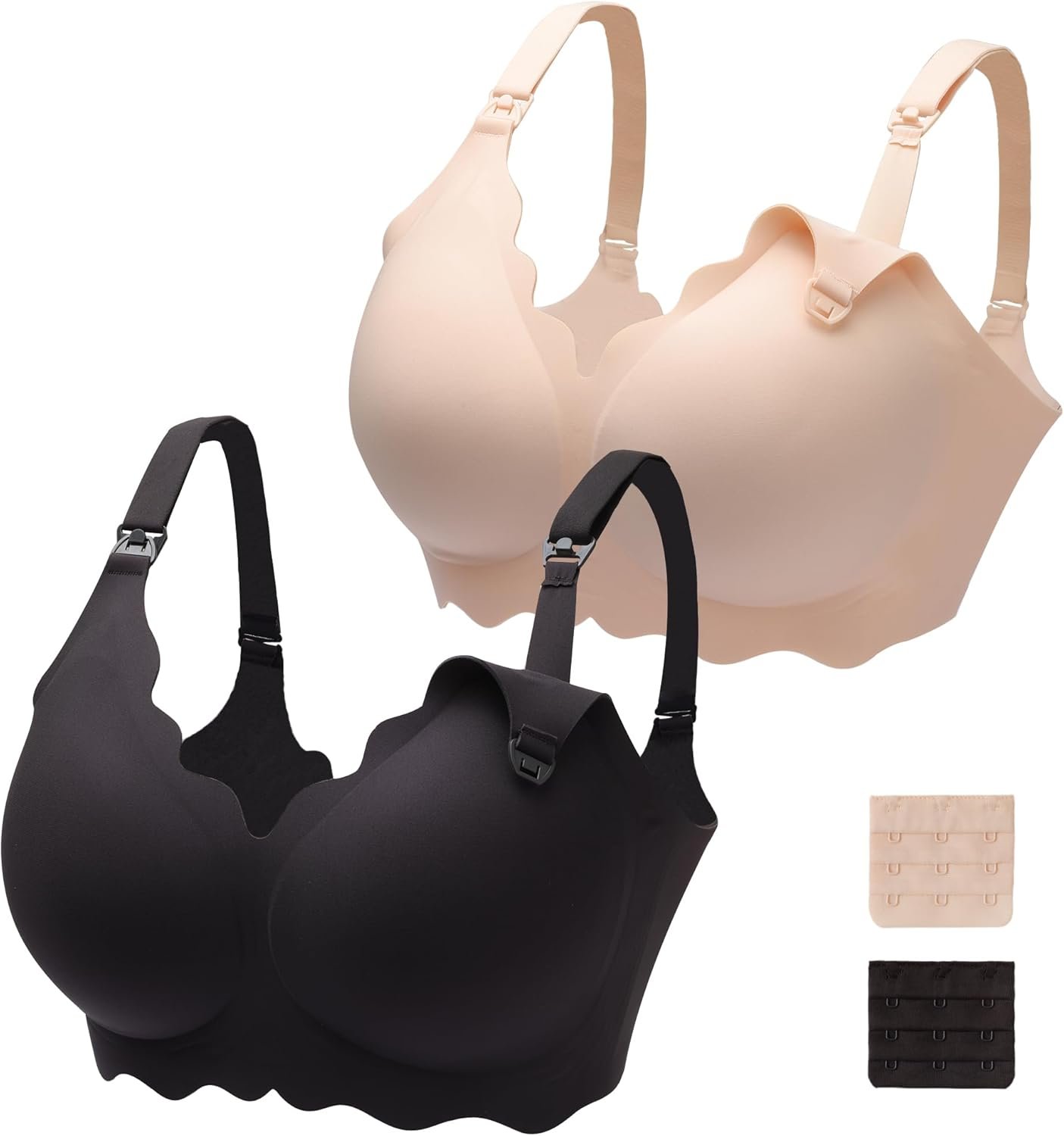 Nursing Bras for Breastfeeding,Pack of two Seamless Maternity Bras for Being pregnant Wi-fi Bralette Sleep Bra Nursing Bras for Breastfeeding,Pack of two Seamless Maternity Bras for Being pregnant Wi-fi Bralette Sleep Bra