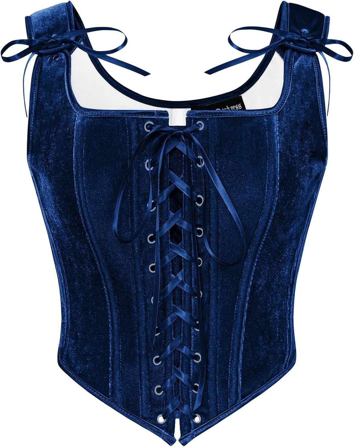 Scarlet Darkness Renaissance Corset Tops for Ladies Classic Lace Up Overbust Velvet Bustier Bodice