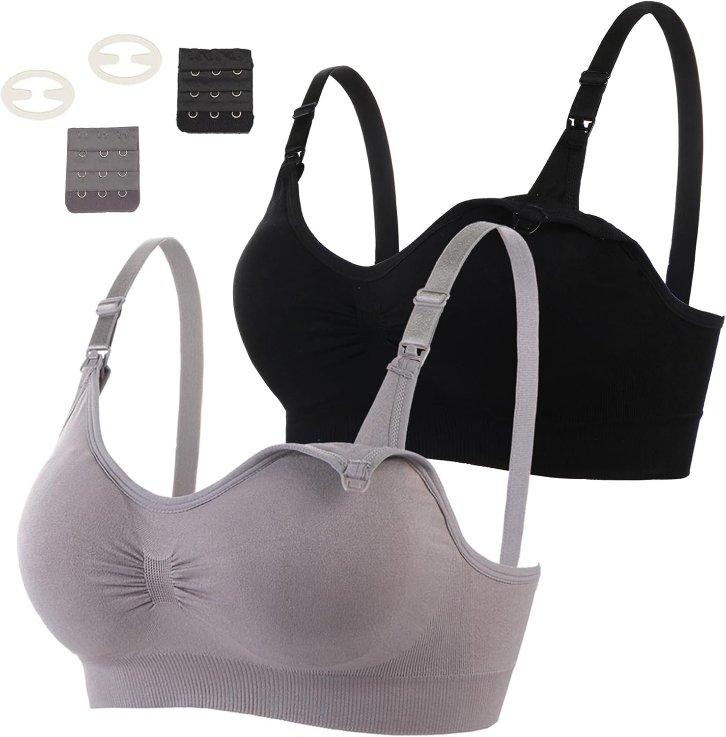 2 Pack Nursing Bras for Breastfeeding Maternity Bra Breastfeeding Wirefree Seamless Being pregnant Bralette for Womens 2 Pack Nursing Bras for Breastfeeding Maternity Bra Breastfeeding Wirefree Seamless Being pregnant Bralette for Womens