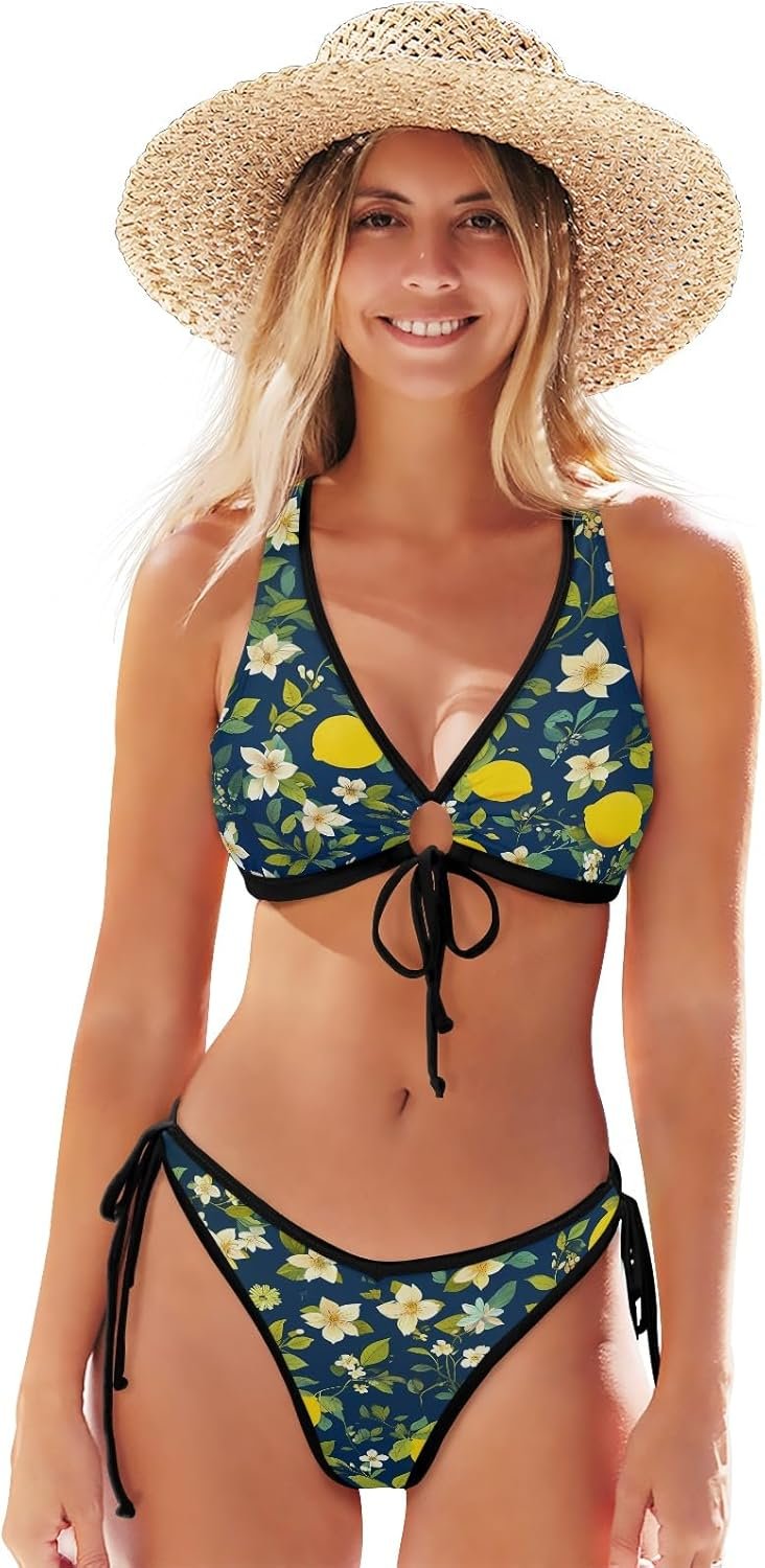Attractive Triangle Bikini Set for Ladies Avocado Sample Beige Entrance Tie Adjustable High Coronary heart-Formed Cheeky Backside Attractive Triangle Bikini Set for Ladies Avocado Sample Beige Entrance Tie Adjustable High Coronary heart-Formed Cheeky Backside