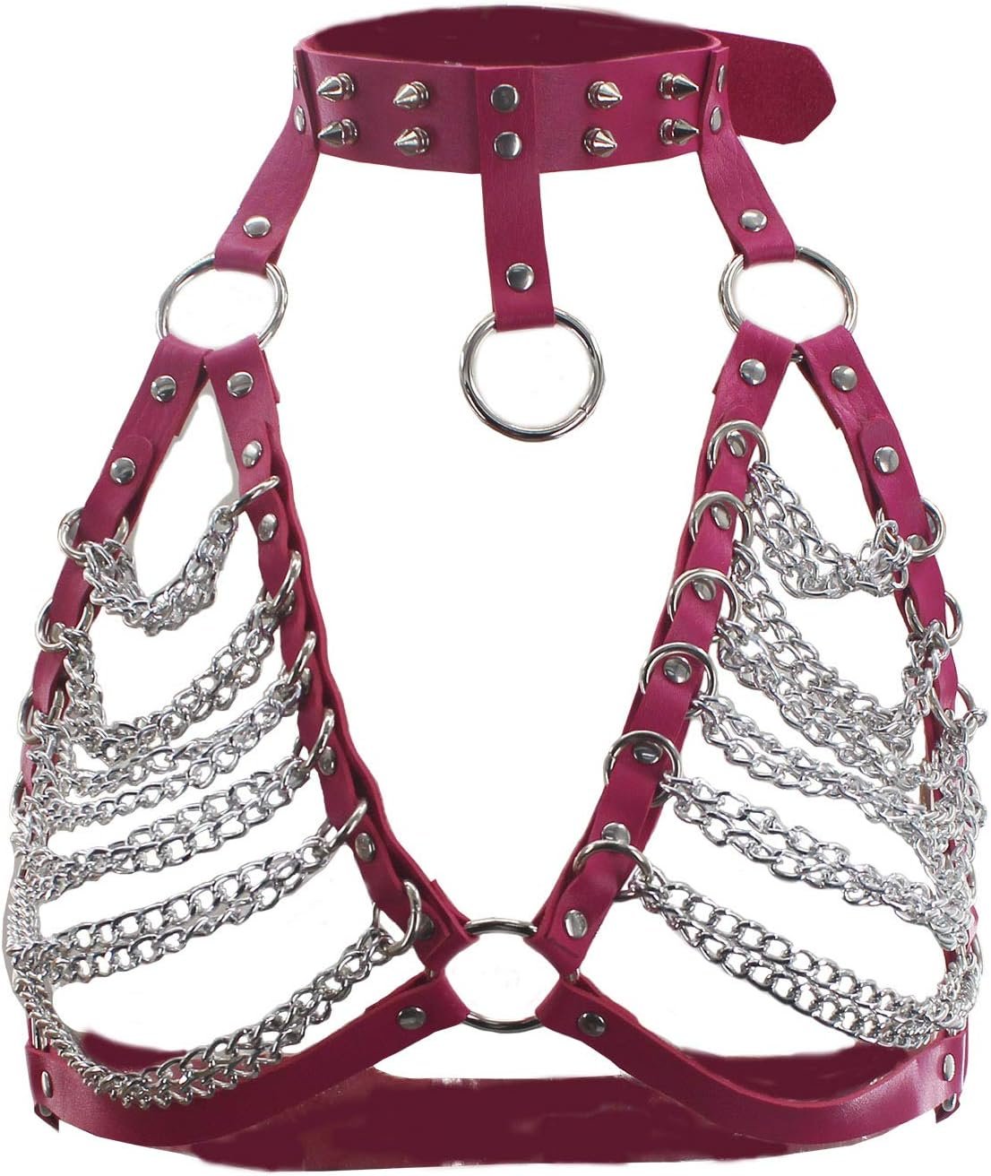 Girls’s Music Pageant Punk Belt Horny Physique Chain Fake Leather-based Chest Strap Adjustable Buckle and O-ring, One Dimension Girls’s Music Pageant Punk Belt Horny Physique Chain Fake Leather-based Chest Strap Adjustable Buckle and O-ring, One Dimension