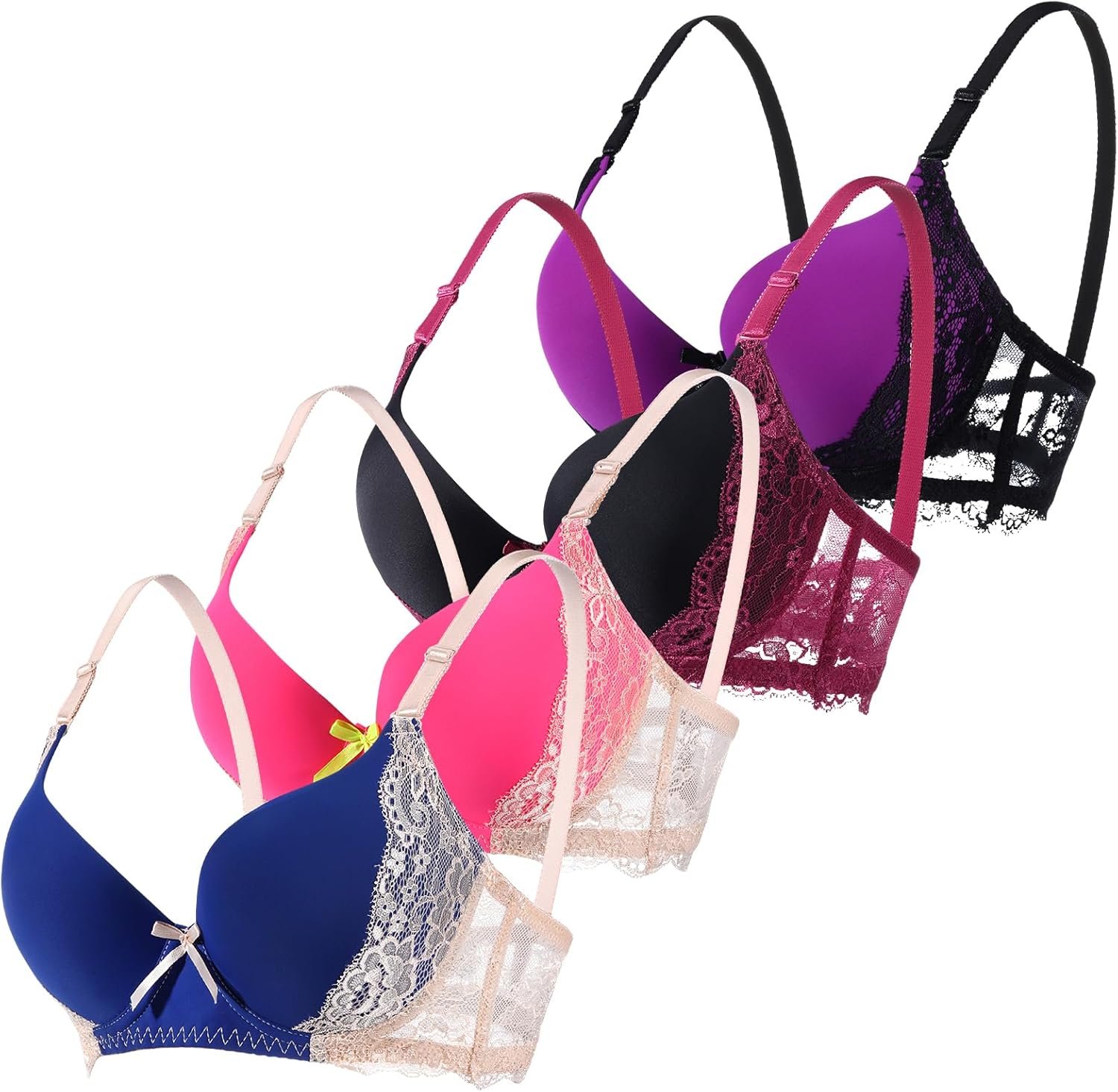 Push Up Bra for Ladies,Lace Bras with Underwire Cups,Consolation Padded T-Shirt Bra Add One Cup Push Up Bra for Ladies,Lace Bras with Underwire Cups,Consolation Padded T-Shirt Bra Add One Cup