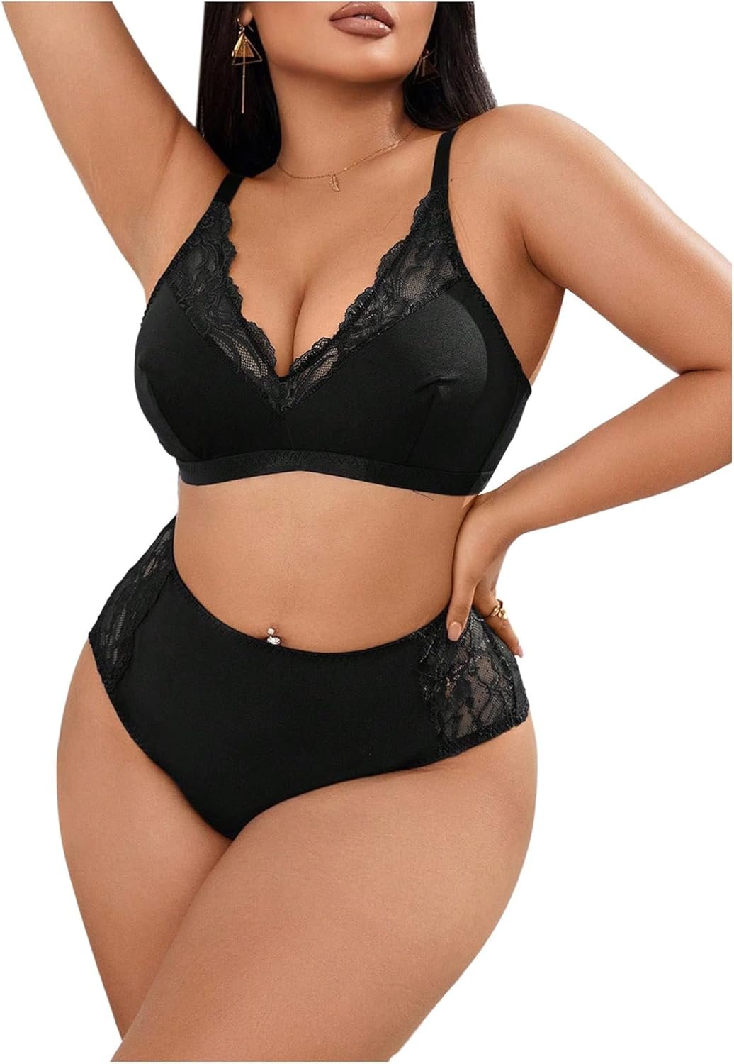 SOLY HUX Ladies’s Plus Measurement Lingerie Set Deep V Wi-fi Bra and Panty Set Lace Boudoir Outfits 2 Piece SOLY HUX Ladies’s Plus Measurement Lingerie Set Deep V Wi-fi Bra and Panty Set Lace Boudoir Outfits 2 Piece