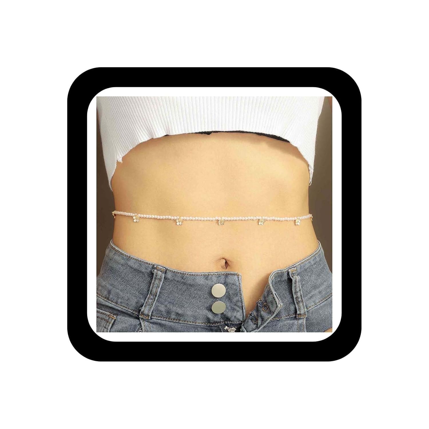 Boho Pearl Waist Chain for Ladies Gold Flower Charms Stomach Chain Horny Summer time Seaside Bikini Physique Chain African Bead Waist Physique Chain Belt Occasion Promenade Physique Accent Jewellery Boho Pearl Waist Chain for Ladies Gold Flower Charms Stomach Chain Horny Summer time Seaside Bikini Physique Chain African Bead Waist Physique Chain Belt Occasion Promenade Physique Accent Jewellery