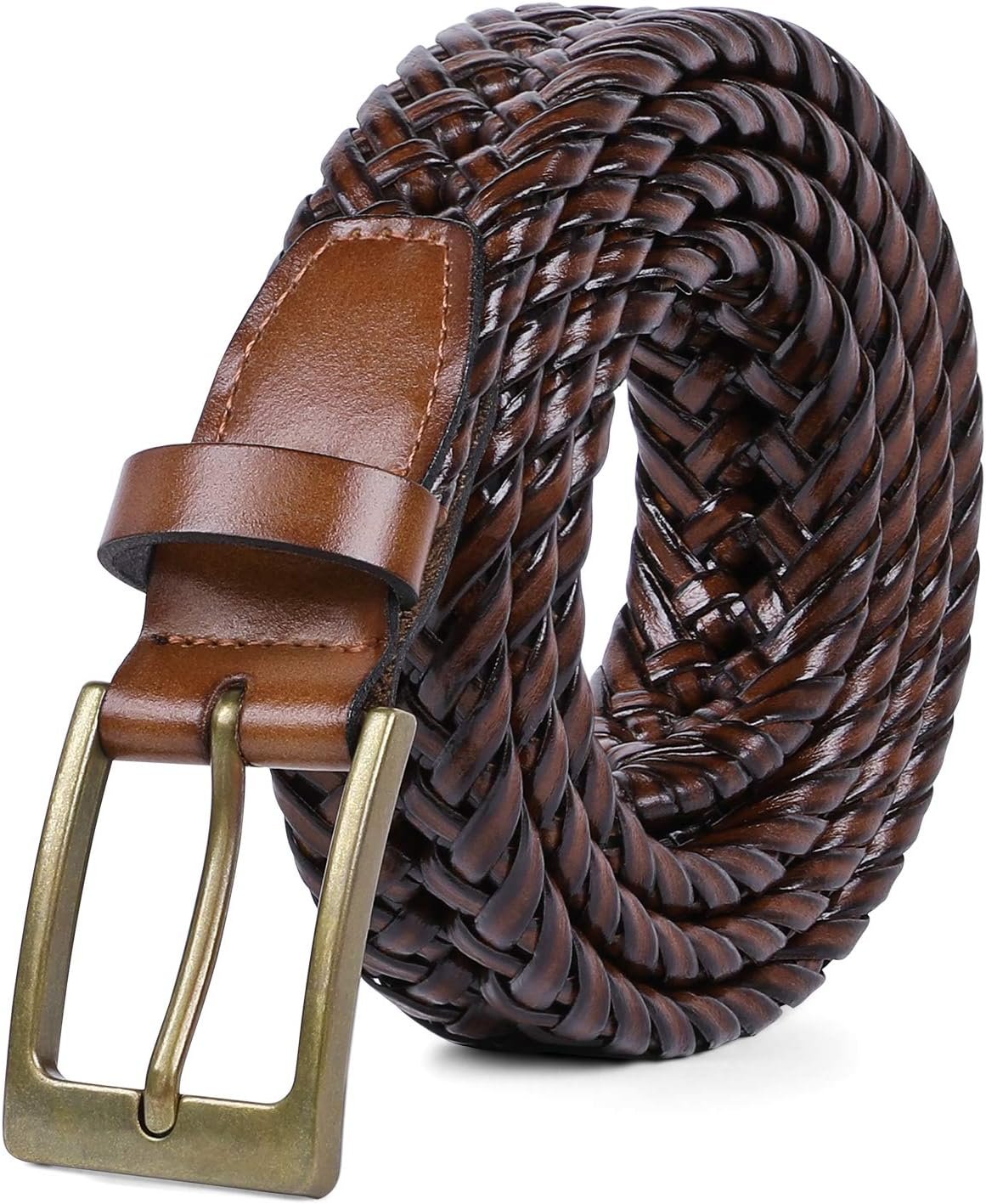 SUOSDEY Mens Braided Leather-based Belt Cowhide Woven Leather-based Belt for Informal Denims Pants with Strong Prong Buckle Christmas Reward SUOSDEY Mens Braided Leather-based Belt Cowhide Woven Leather-based Belt for Informal Denims Pants with Strong Prong Buckle Christmas Reward