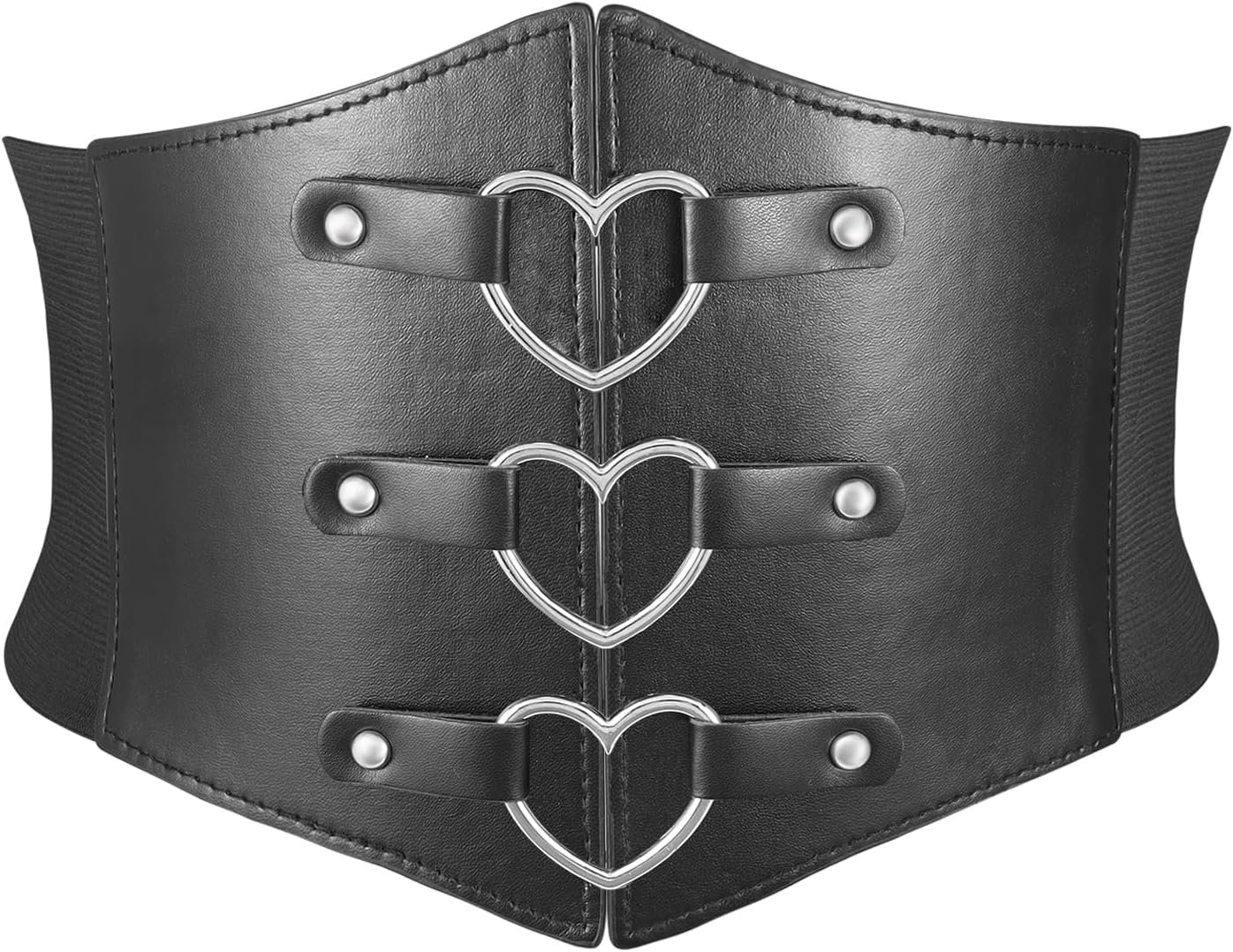 MILAKOO Womens Elastic Costume Waist Belt Classic Waspie Black Corcest Retro Goth Wasit Cinch Belt MILAKOO Womens Elastic Costume Waist Belt Classic Waspie Black Corcest Retro Goth Wasit Cinch Belt