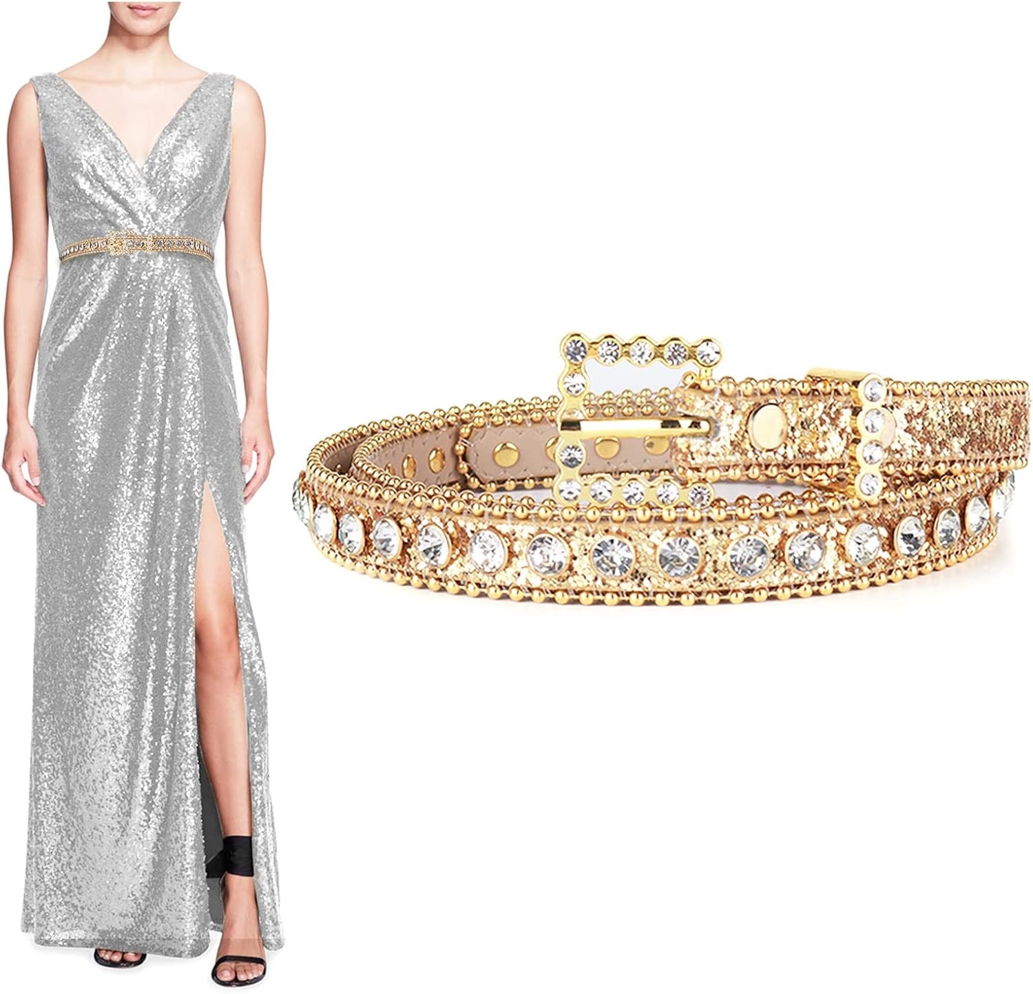 TINIDI Womens Skinny Belts Skinny Leather-based Belt Luxurious Strap Rhinestones Studded Bling Waist Belt TINIDI Womens Skinny Belts Skinny Leather-based Belt Luxurious Strap Rhinestones Studded Bling Waist Belt