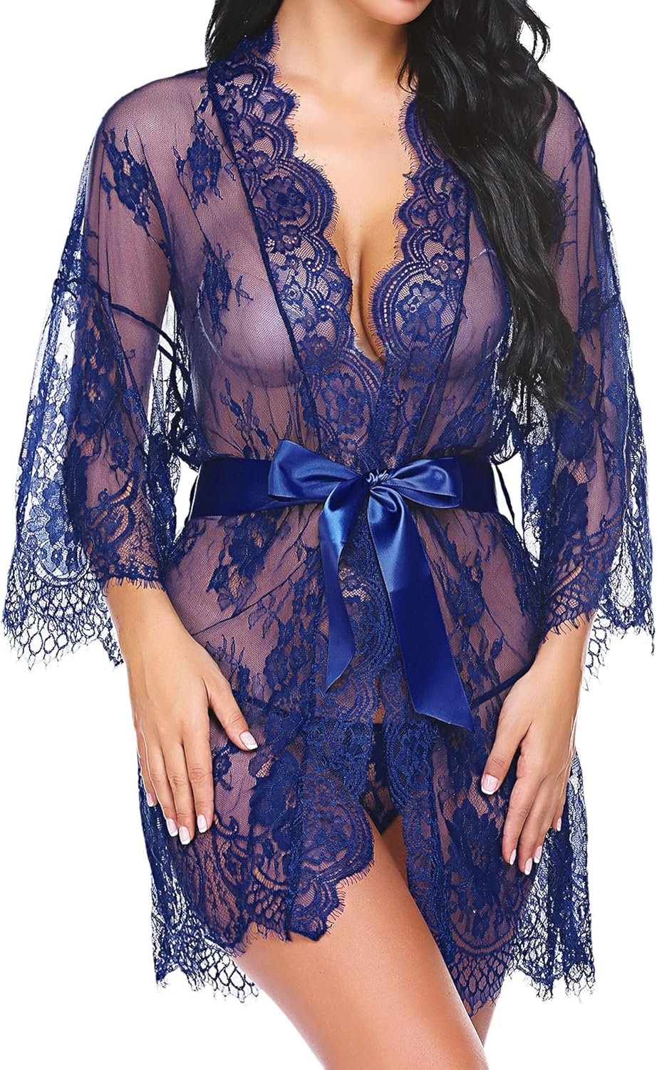 Avidlove Ladies’s Lace Kimono Gown Babydoll Lingerie Mesh Nightgown S-5XL Avidlove Ladies’s Lace Kimono Gown Babydoll Lingerie Mesh Nightgown S-5XL