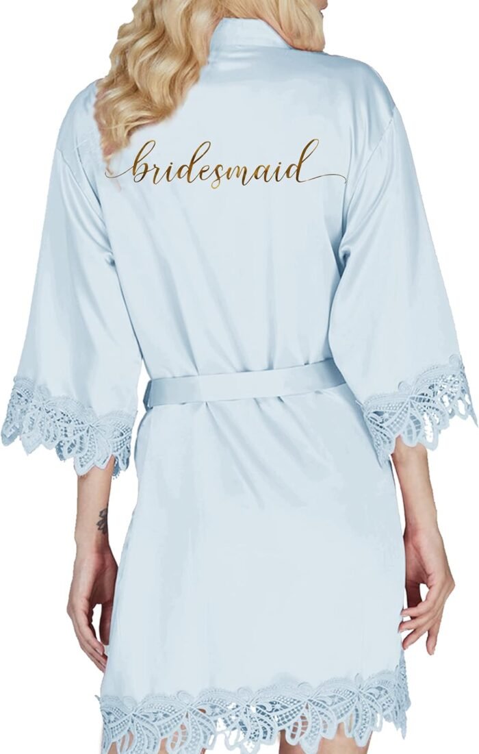 Bride Gown Womens Kimonos Bridesmaid Robes Marriage ceremony Occasion Morning Bridal Robes Satin Gown Silk Robes Lace Gown Dressing Robe