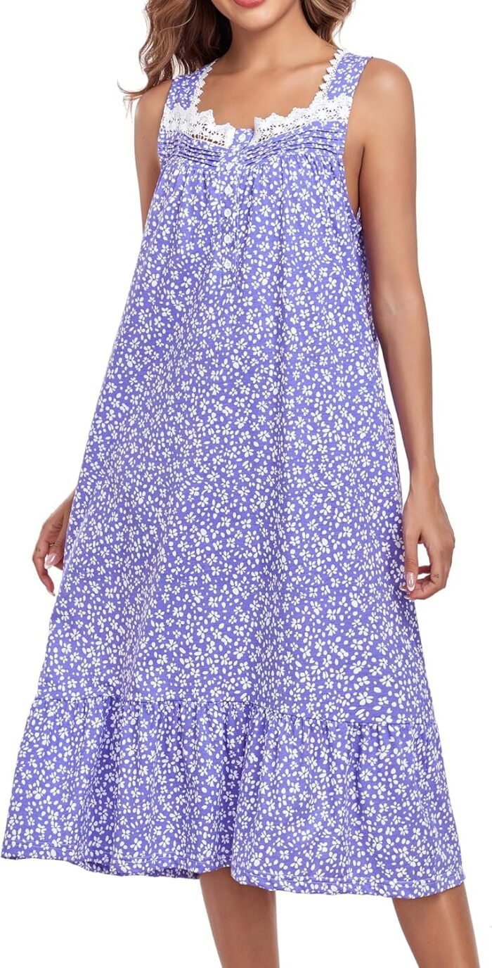 Cotton Nightgowns For Girls Lengthy Home Costume Comfortable Sleepshirts With Pockets S-3XL