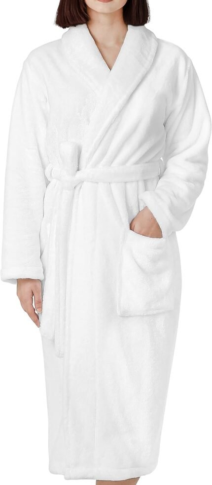 Cotton Paradise Mens and Womens Gown, Heat Fleece Unisex Bathrobes, Plush Couple Robes