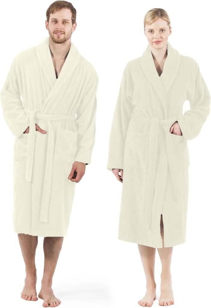 DAN RIVER Premium Cotton Terry Robes for Girls and Males, Extremely Gentle bathrobe with Adjustable Waist Belt and Pockets Pack of 1