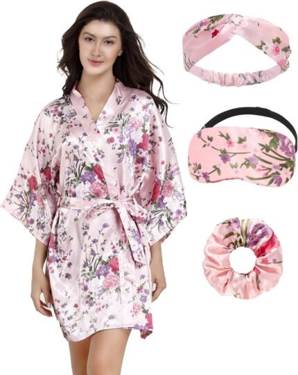 🔹 soft satin robe