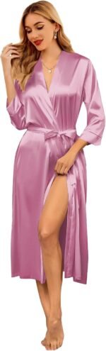 🔹 soft satin robe