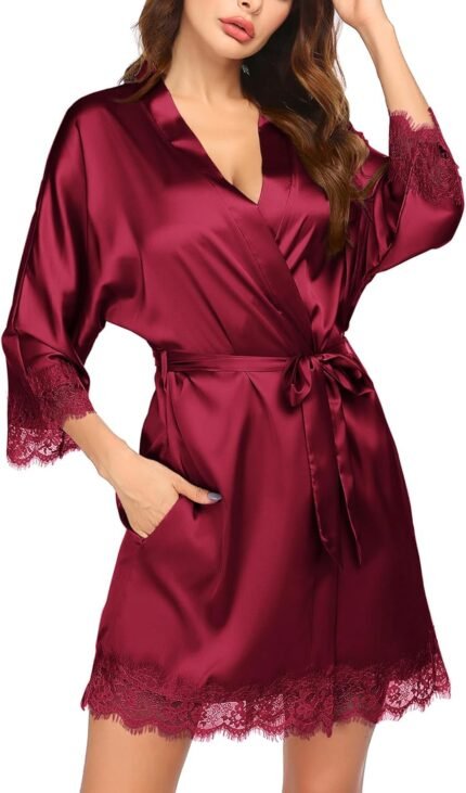🔹 soft satin robe