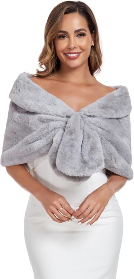 Fake Fur Scarf Wrap Stole Shru…