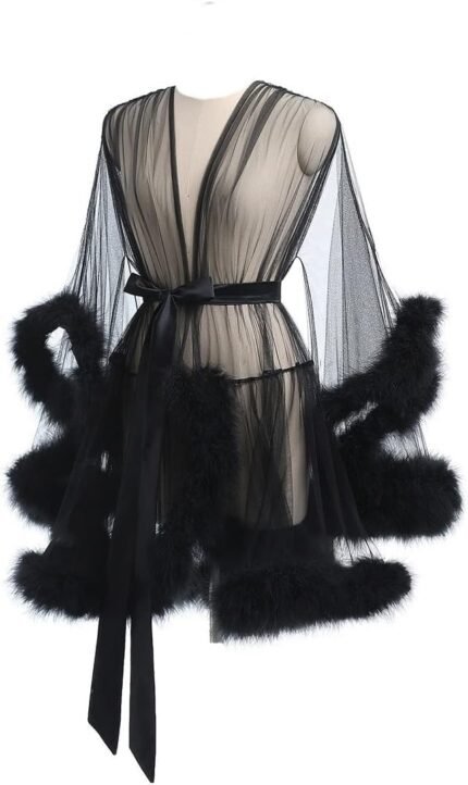 🔹 high-end chiffon robe.