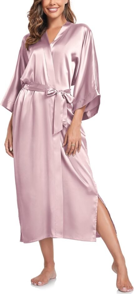 🔹 soft satin robe