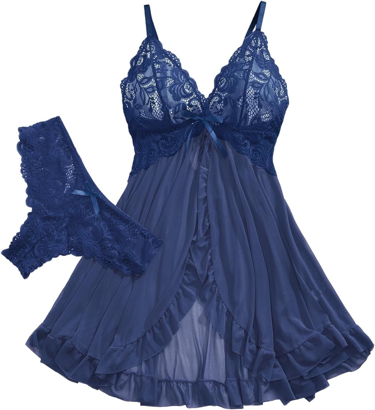 Horny Open Entrance Ruffle Sheer Mesh Lace W… Horny Open Entrance Ruffle Sheer Mesh Lace W…