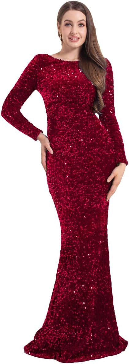 Velvet Stretch Sequin Formal D…