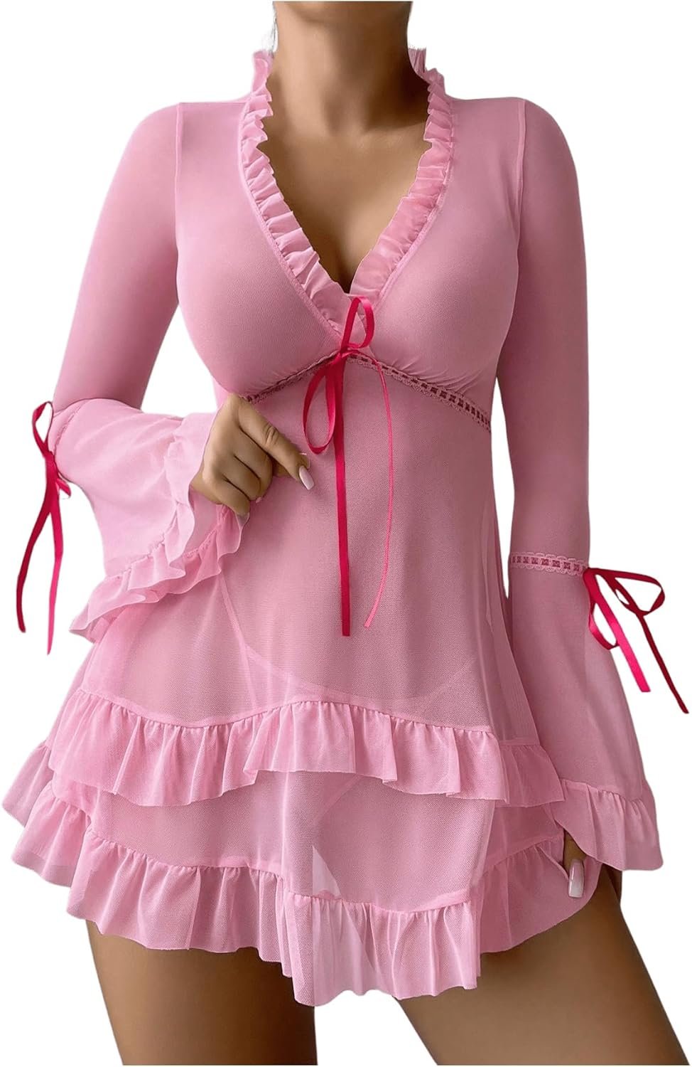 Verdusa Ladies’s 2 Piece Sheer Mesh Linge… Verdusa Ladies’s 2 Piece Sheer Mesh Linge…