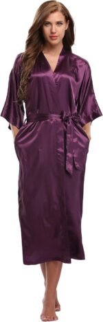 🔹 soft satin robe