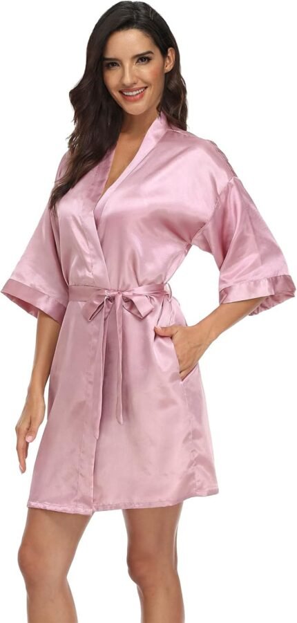 🔹 soft satin robe
