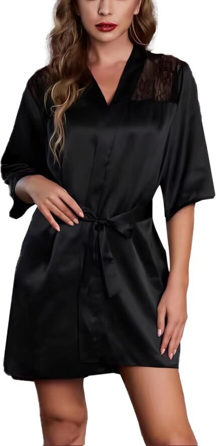 🔹 soft satin robe