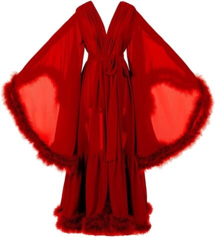 🔹 high-end chiffon robe.