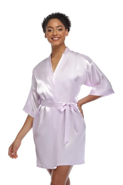 🔹 soft satin robe