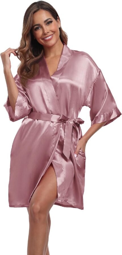 🔹 soft satin robe