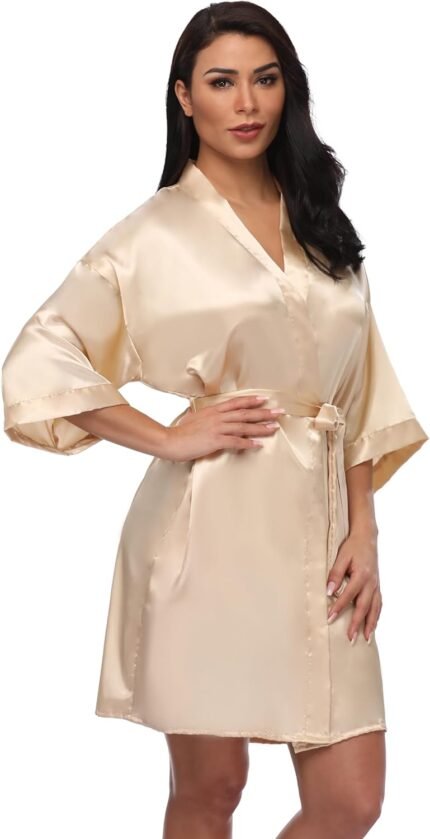 🔹 soft satin robe
