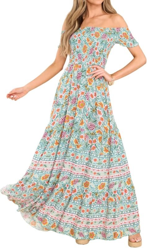 Off-shoulder dresses.