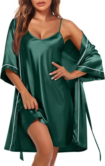 🔹 soft satin robe