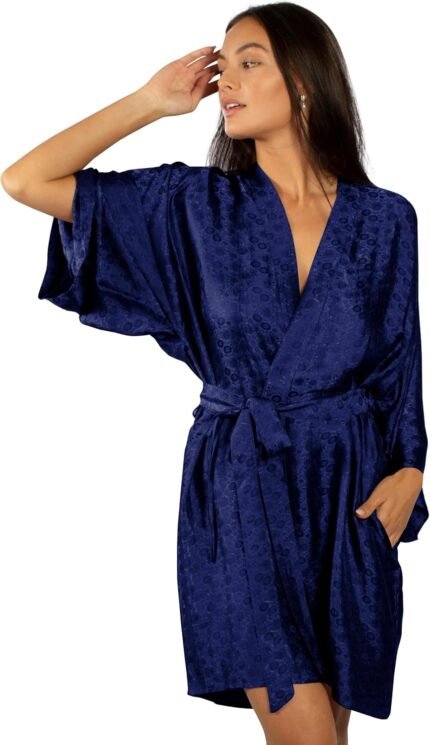 Luxurious Artisan Silk Robes For Girls, Washable Pure Silk Kimono Robes Jacquard