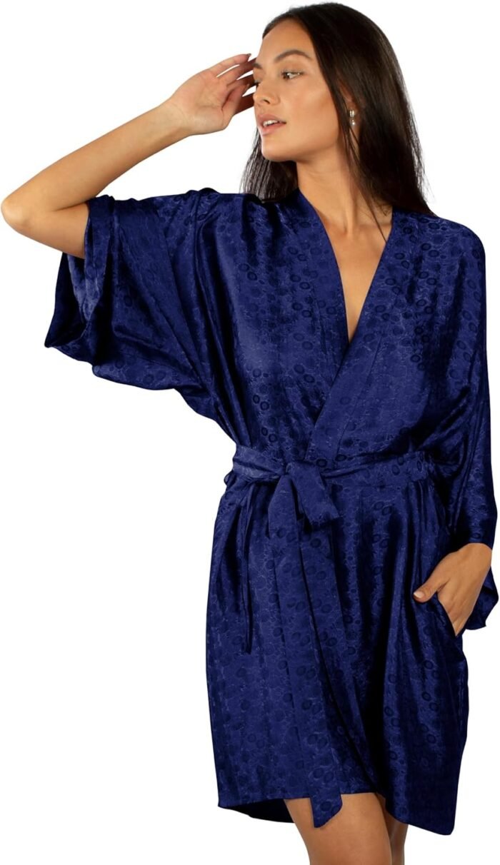 Luxurious Artisan Silk Robes For Girls, Washable Pure Silk Kimono Robes Jacquard