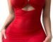 Sexy Chain Sheer Mesh Ruched Bodycon Min...