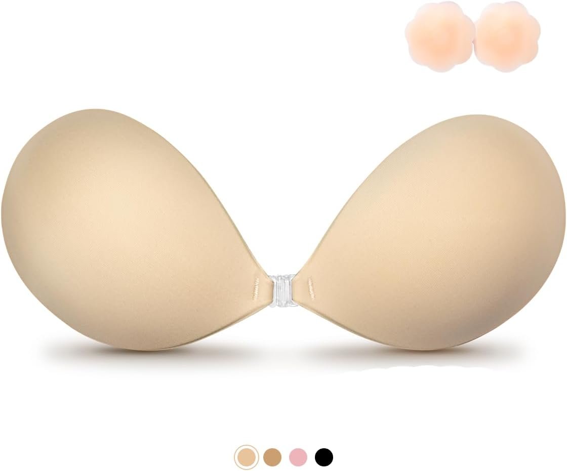VOCH GALA Sticky Bra Push Up for Girls, Strapless Backless Bras for Marriage ceremony/Events/Occasions, Comfy Adhesive Nude VOCH GALA Sticky Bra Push Up for Girls, Strapless Backless Bras for Marriage ceremony/Events/Occasions, Comfy Adhesive Nude