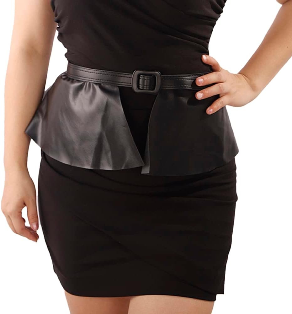 Wiwpar Ladies Fake PU Leather-based Waist Belt Trend Informal Stylish Gown Belts Leather-based Broad Cinch Belt Waistband for Gown Halloween Costume Cosplay Jewellery (Style2)