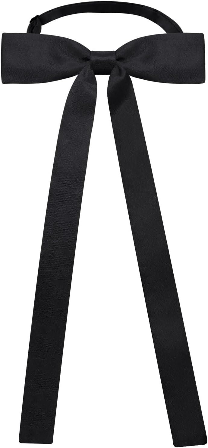 Western Tie, Black Bow Tie for Ladies Pre-tied Womens Bowtie Ribbon Tie Colonel String Tie for Accent Commencement Western Tie, Black Bow Tie for Ladies Pre-tied Womens Bowtie Ribbon Tie Colonel String Tie for Accent Commencement