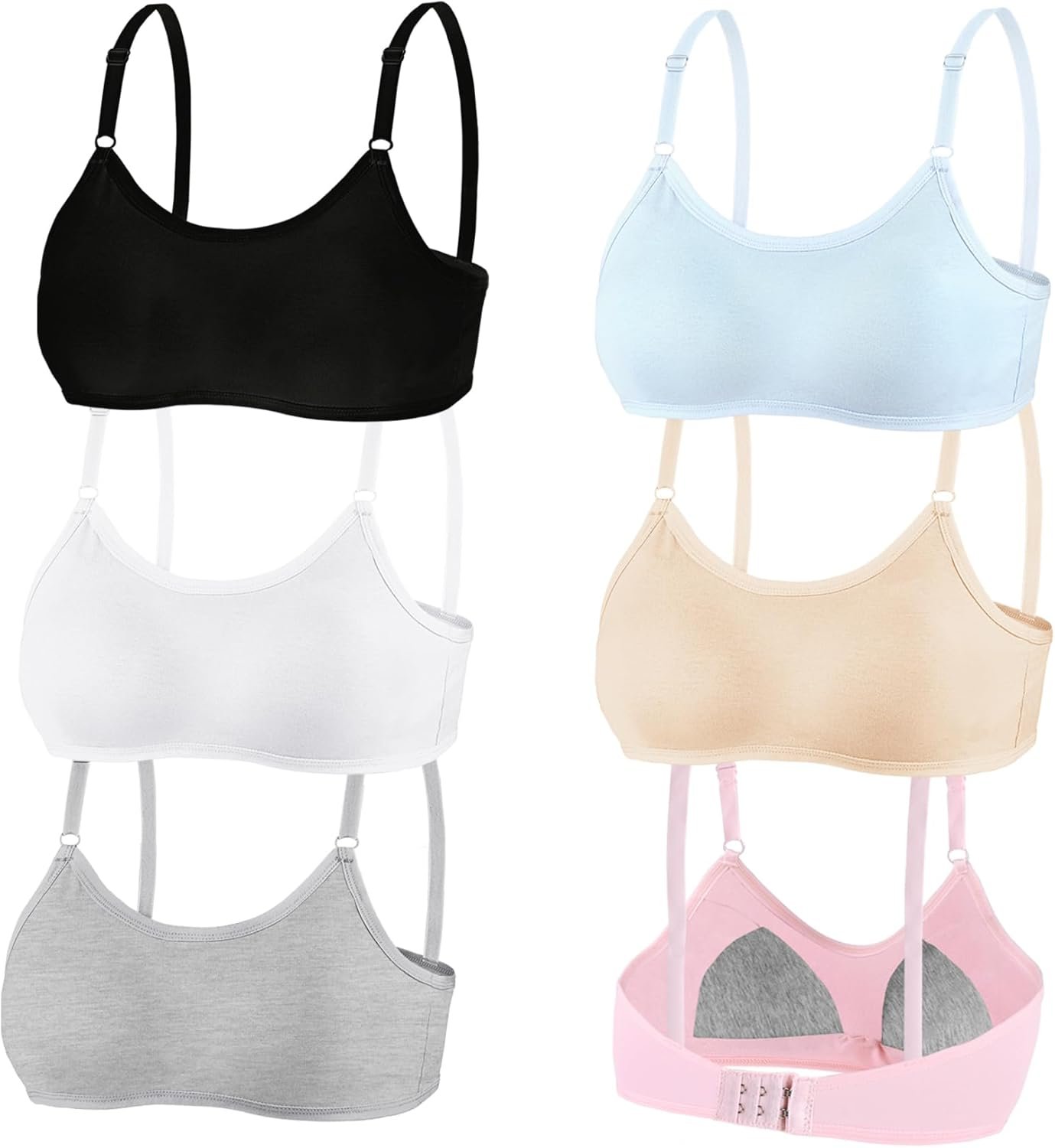Coaching Bras for Ladies Wi-fi Teen Bras Calmly Padded Cotton Children Bra Adjustable Straps Again