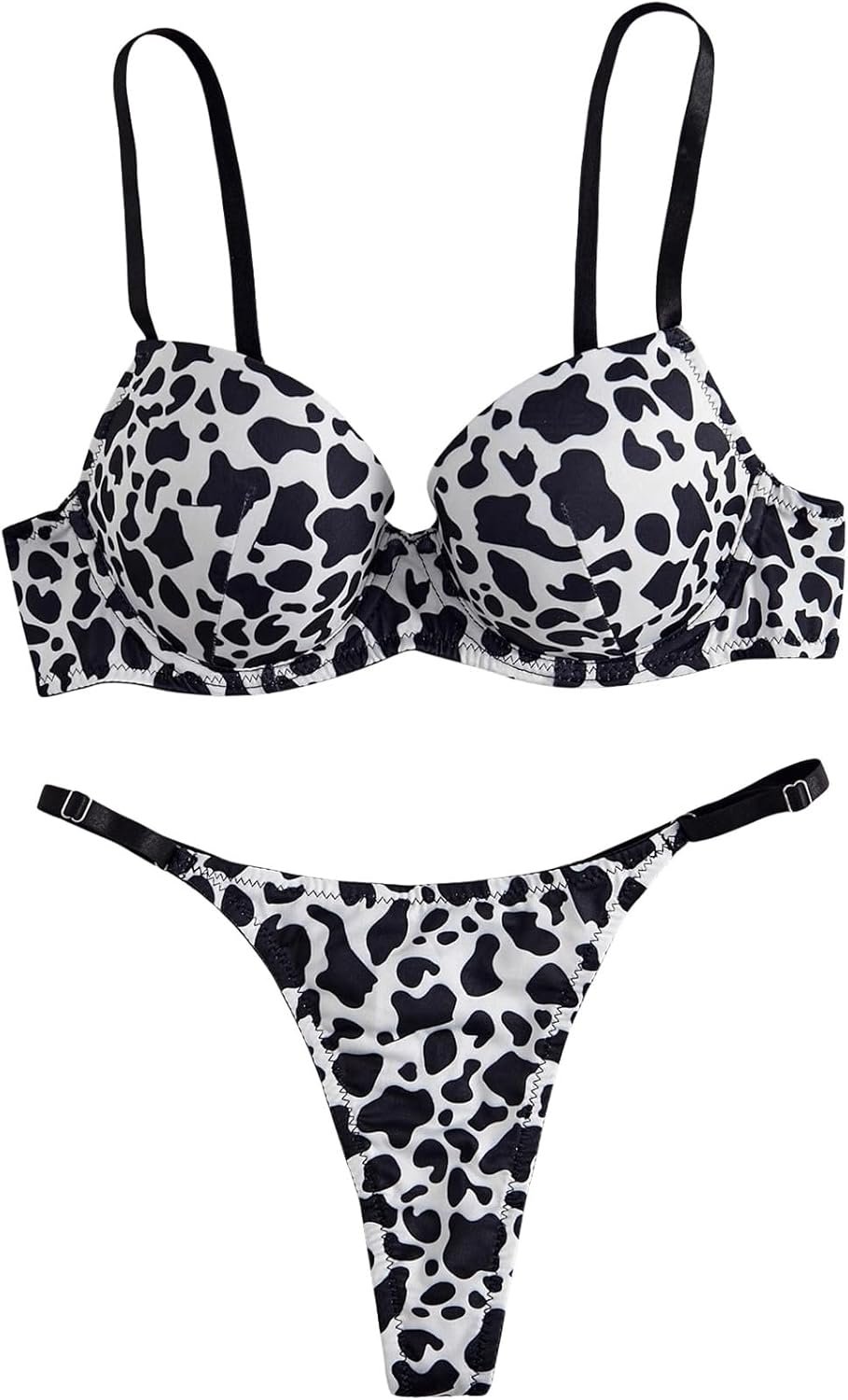 SOLY HUX Lingerie for Ladies Leopard Print Underwire Bra and Panty Underwear Units SOLY HUX Lingerie for Ladies Leopard Print Underwire Bra and Panty Underwear Units