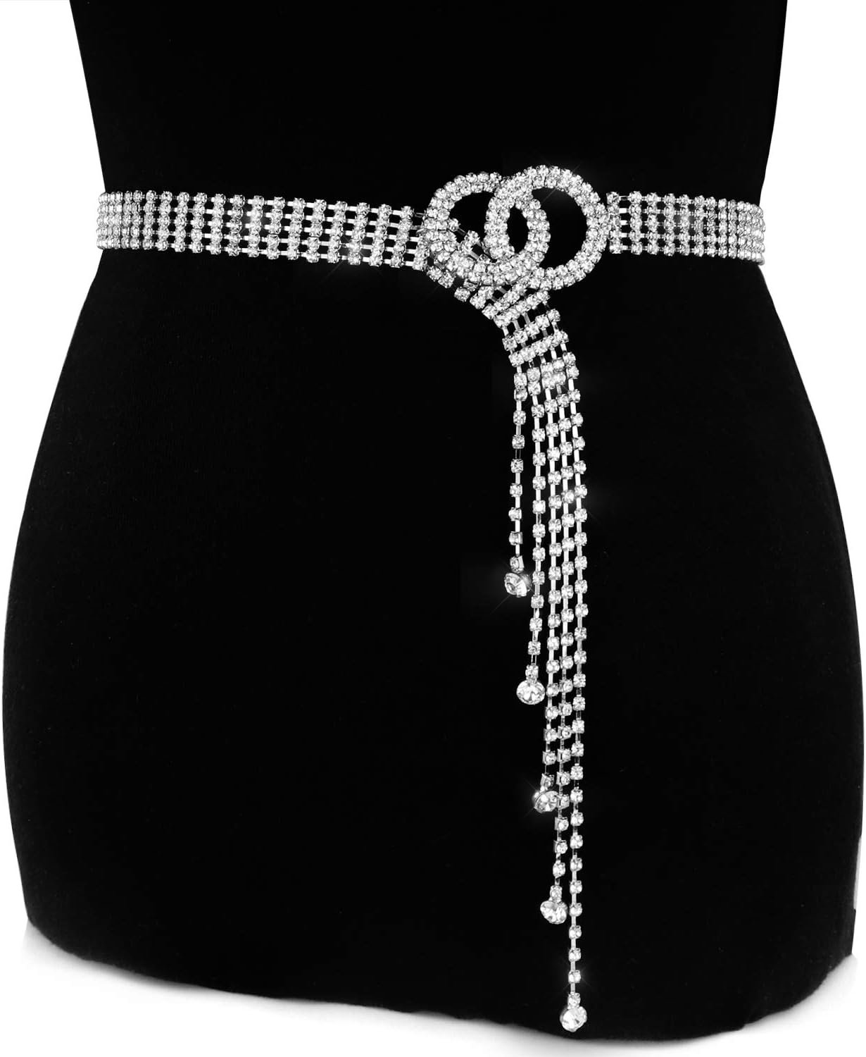 Crystal Waist Belt for Girls Rhinestone Chain Belt O-Ring Waistband Belt for Gown Crystal Waist Belt for Girls Rhinestone Chain Belt O-Ring Waistband Belt for Gown