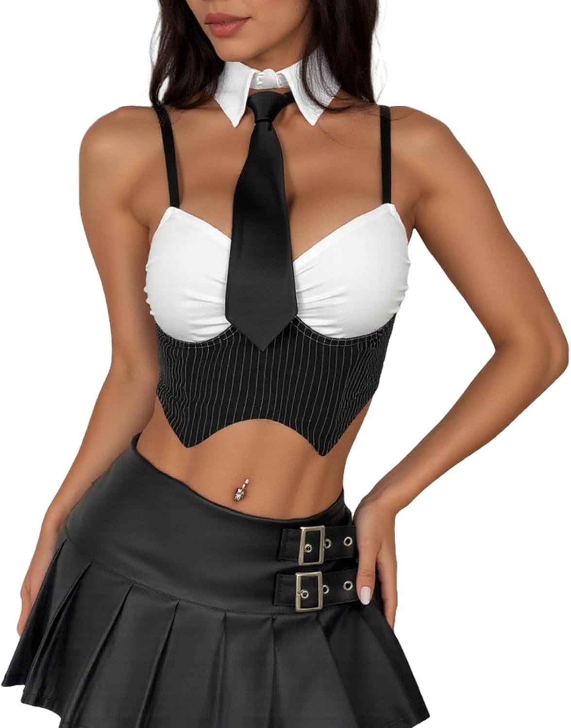 Girls Attractive Corset Bustier Crop Prime Workplace Woman Cosplay Costume Secretary Outfits