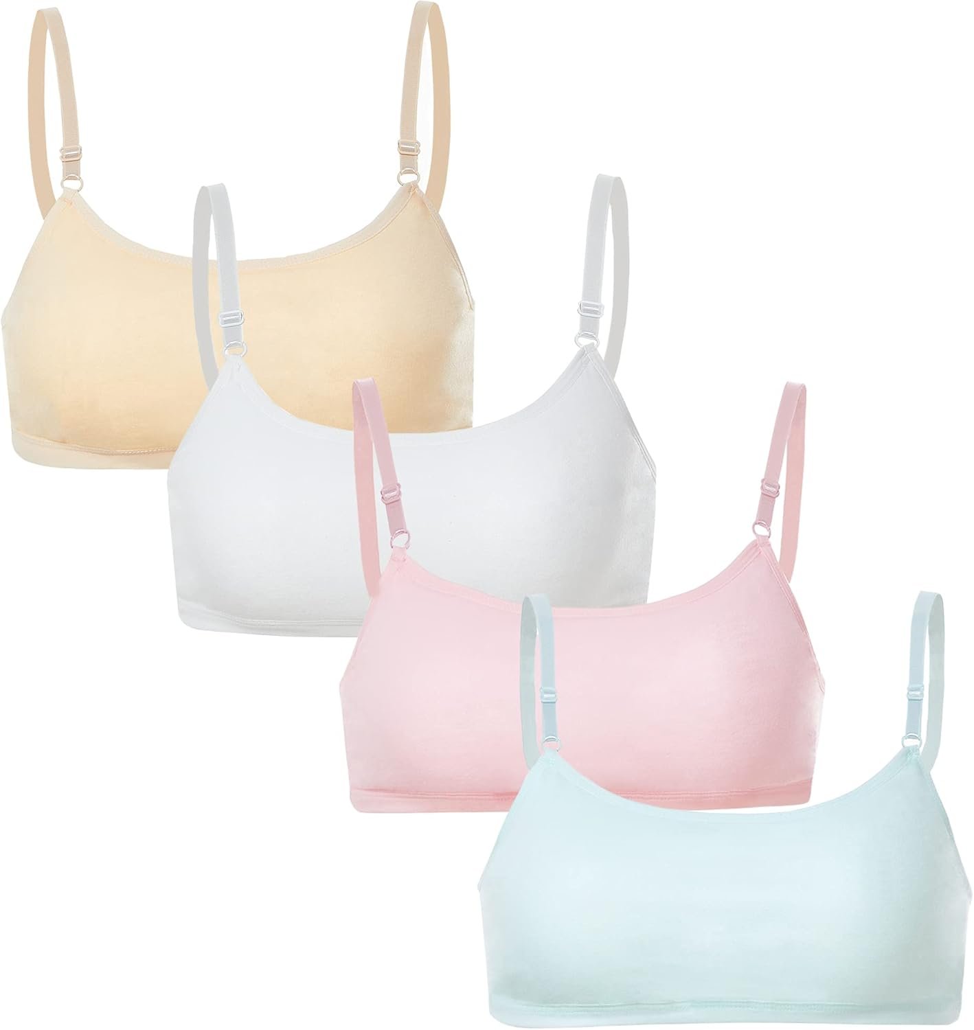 Women Coaching Bra -4-8 PCS Lady Cotton Bra Crop Cami Coaching Bras for Women with Adjustable Straps Women Coaching Bra -4-8 PCS Lady Cotton Bra Crop Cami Coaching Bras for Women with Adjustable Straps